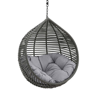 Modway Furniture Garner Teardrop Outdoor Swing Chair – Modern, Stylish, and Durable for Ultimate Relaxation Anywhere Gray Gray EEI-3637-GRY-GRY