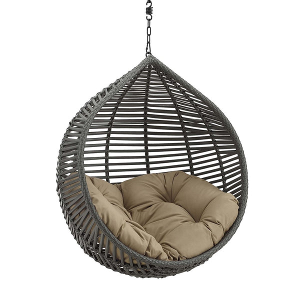 Modway Furniture Garner Teardrop Outdoor Swing Chair – Modern, Stylish, and Durable for Ultimate Relaxation Anywhere Gray Mocha EEI-3637-GRY-MOC