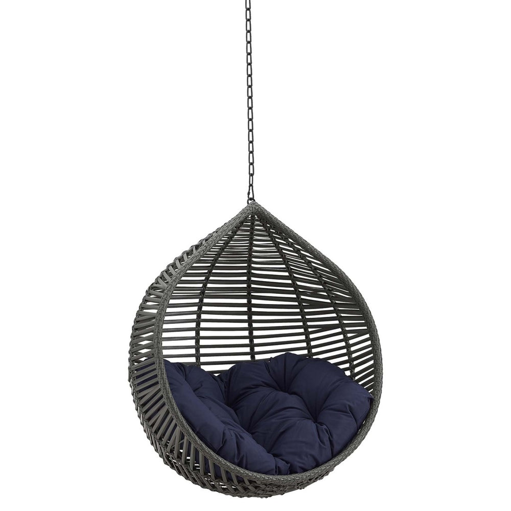 Modway Furniture Garner Teardrop Outdoor Swing Chair – Modern, Stylish, and Durable for Ultimate Relaxation Anywhere Gray Navy EEI-3637-GRY-NAV