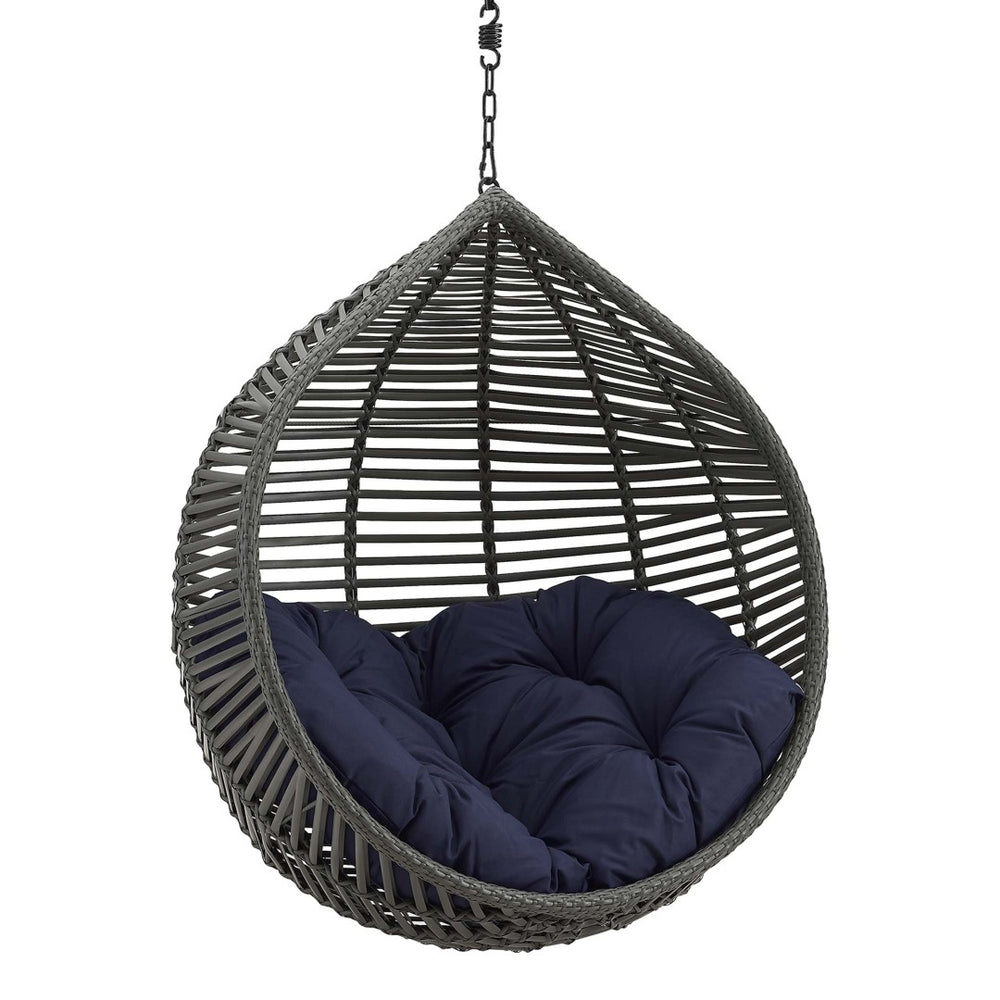 Modway Furniture Garner Teardrop Outdoor Swing Chair – Modern, Stylish, and Durable for Ultimate Relaxation Anywhere Gray Navy EEI-3637-GRY-NAV