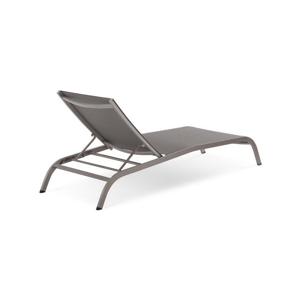 Modway Furniture Savannah Mesh Chaise Outdoor Lounge Chair - Durable Aluminum Frame for Stylish All-Weather Comfort Gray EEI-3721-GRY