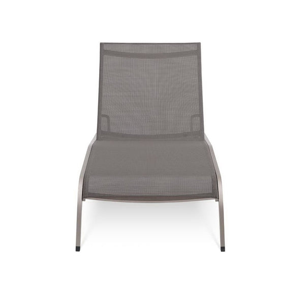 Modway Furniture Savannah Mesh Chaise Outdoor Lounge Chair - Durable Aluminum Frame for Stylish All-Weather Comfort Gray EEI-3721-GRY