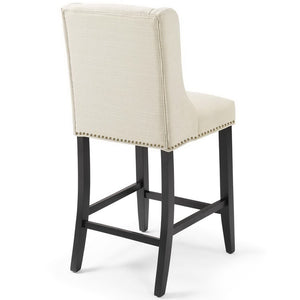 Modway Furniture Baron Upholstered Fabric Counter Stool - Elegant Comfort with Nailhead Trim for Stylish Dining Spaces Beige EEI-3735-BEI