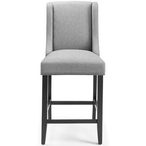 Modway Furniture Baron Upholstered Fabric Counter Stool - Elegant Comfort with Nailhead Trim for Stylish Dining Spaces Light Gray EEI-3735-LGR