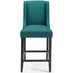 Modway Furniture Baron Upholstered Fabric Counter Stool - Elegant Comfort with Nailhead Trim for Stylish Dining Spaces Teal EEI-3735-TEA
