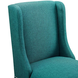 Modway Furniture Baron Upholstered Fabric Counter Stool - Elegant Comfort with Nailhead Trim for Stylish Dining Spaces Teal EEI-3735-TEA