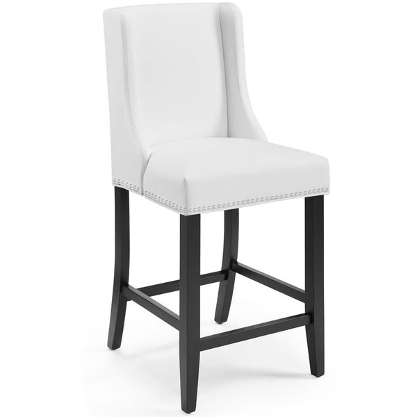 Modway Furniture Baron Faux Leather Counter Stool - Stylish Comfort, Durable Design, Perfect for Modern Kitchens & Bars EEI-3736-WHI
