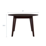 Modway Furniture Vision 35" Round Dining Table Cappuccino 35.5 x 35.5 x 29.5