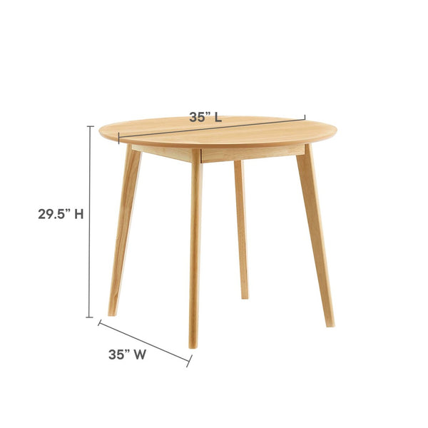 Modway Furniture Vision 35" Round Dining Table - Mid-Century Modern Oak Centerpiece for Compact Spaces & Style EEI-3749-OAK