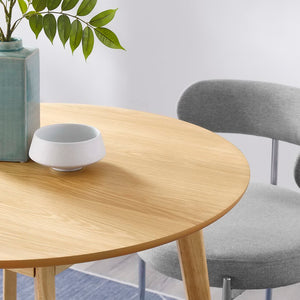 Modway Furniture Vision 35" Round Dining Table - Mid-Century Modern Oak Centerpiece for Compact Spaces & Style EEI-3749-OAK