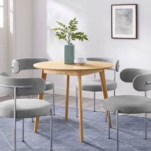 Modway Furniture Vision 35" Round Dining Table - Mid-Century Modern Oak Centerpiece for Compact Spaces & Style EEI-3749-OAK