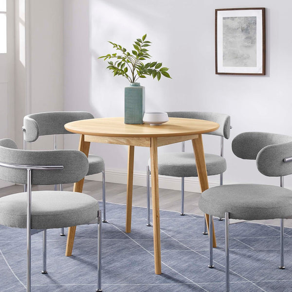 Modway Furniture Vision 35" Round Dining Table - Mid-Century Modern Oak Centerpiece for Compact Spaces & Style EEI-3749-OAK
