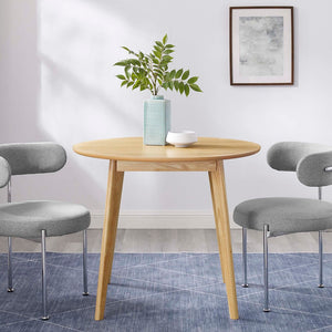 Modway Furniture Vision 35" Round Dining Table - Mid-Century Modern Oak Centerpiece for Compact Spaces & Style EEI-3749-OAK