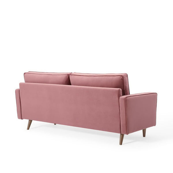 Modway Furniture Valour Performance Velvet Sofa - Elegant Mid-Century Design with Stain-Resistant Upholstery & Comfort Dusty Rose EEI-3764-DUS