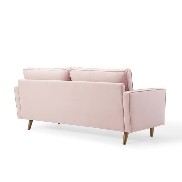 Modway Furniture Valour Performance Velvet Sofa - Elegant Mid-Century Design with Stain-Resistant Upholstery & Comfort Pink EEI-3764-PNK
