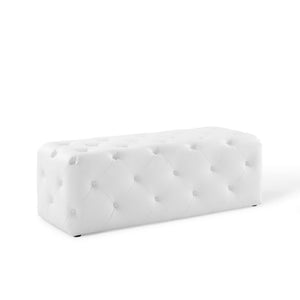 Modway Furniture Amour 48" Elegant Tufted Faux Leather Bench - Stylish Entryway Seating, Compact, and Durable Design EEI-3767-WHI