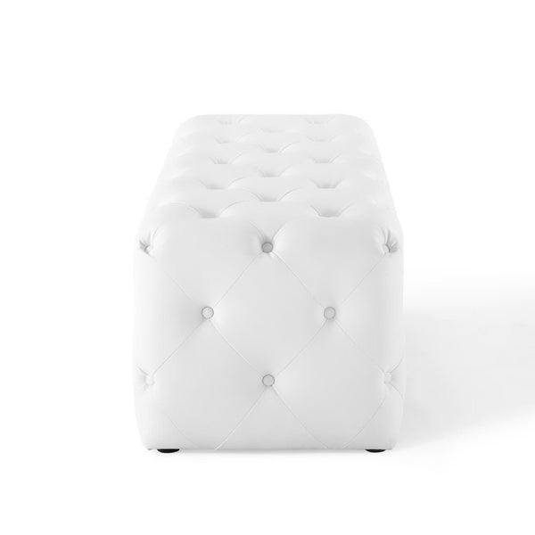 Modway Furniture Amour 48" Elegant Tufted Faux Leather Bench - Stylish Entryway Seating, Compact, and Durable Design EEI-3767-WHI