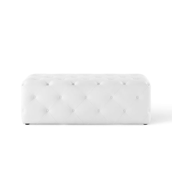 Modway Furniture Amour 48" Elegant Tufted Faux Leather Bench - Stylish Entryway Seating, Compact, and Durable Design EEI-3767-WHI