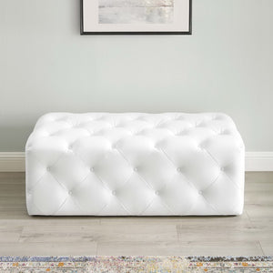 Modway Furniture Amour 48" Elegant Tufted Faux Leather Bench - Stylish Entryway Seating, Compact, and Durable Design EEI-3767-WHI