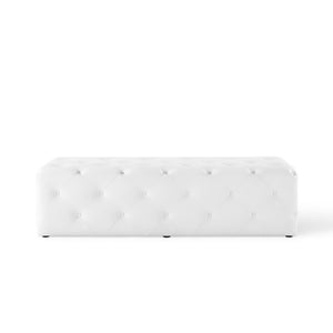 Modway Furniture Amour 60" Tufted Button Faux Leather Entryway Bench - Elegant Seating for Modern & Traditional Decor EEI-3769-WHI