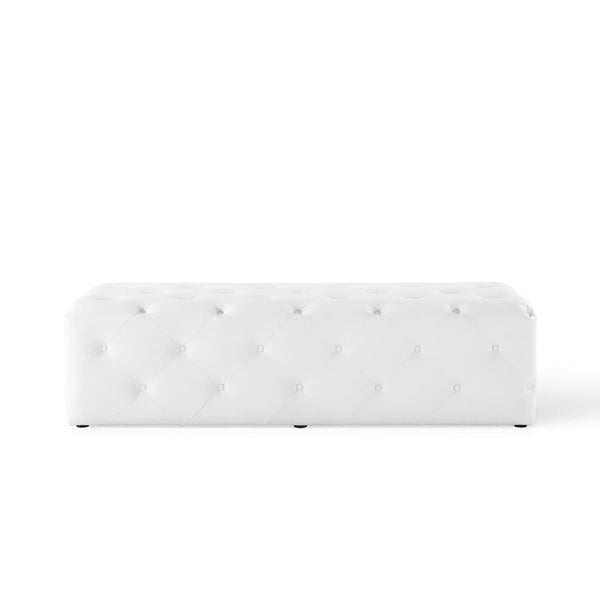 Modway Furniture Amour 60" Tufted Button Faux Leather Entryway Bench - Elegant Seating for Modern & Traditional Decor EEI-3769-WHI