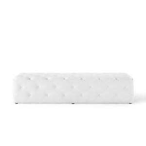 Modway Furniture Amour 72" Tufted Faux Leather Bench - Elegant Entryway Seating with Plush Comfort & Easy Care Design EEI-3771-WHI