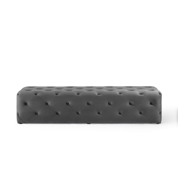 Modway Furniture Amour 72" Tufted Performance Velvet Bench – Elegant Gray Entryway Seating for Home & Style EEI-3772-GRY