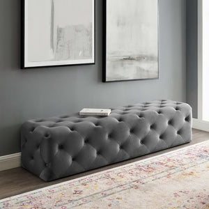Modway Furniture Amour 72" Tufted Performance Velvet Bench – Elegant Gray Entryway Seating for Home & Style EEI-3772-GRY