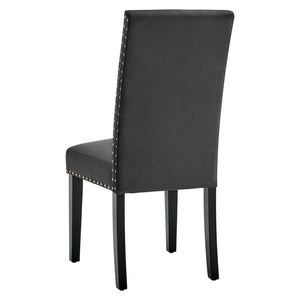 Modway Furniture Parcel Performance Velvet Dining Side Chairs Set of 2 – Stylish, Comfortable Seating for Any Space Charcoal EEI-3779-CHA
