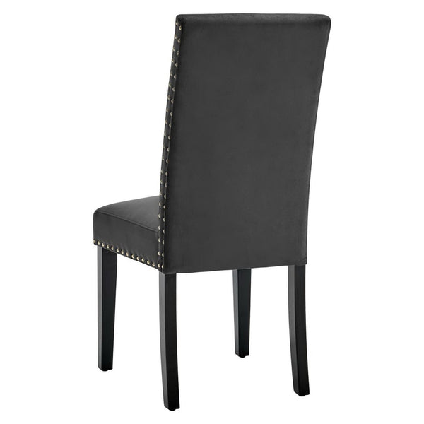 Modway Furniture Parcel Performance Velvet Dining Side Chairs Set of 2 – Stylish, Comfortable Seating for Any Space Charcoal EEI-3779-CHA