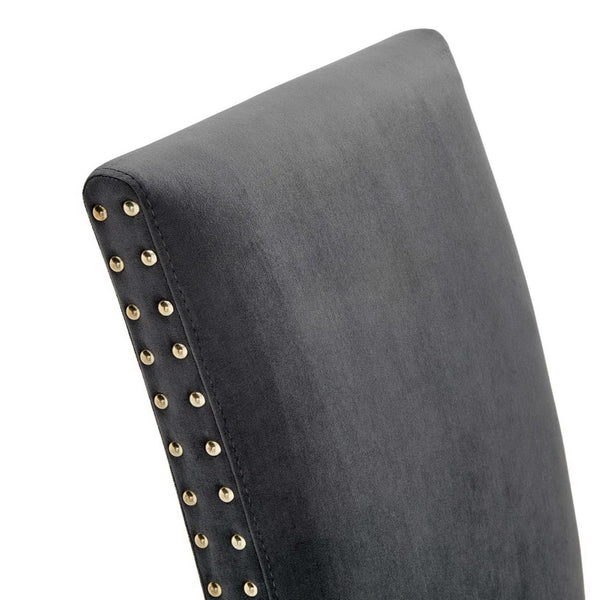 Modway Furniture Parcel Performance Velvet Dining Side Chairs Set of 2 – Stylish, Comfortable Seating for Any Space Charcoal EEI-3779-CHA