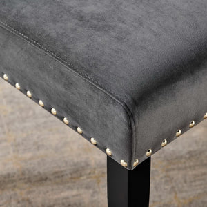 Modway Furniture Parcel Performance Velvet Dining Side Chairs Set of 2 – Stylish, Comfortable Seating for Any Space Charcoal EEI-3779-CHA