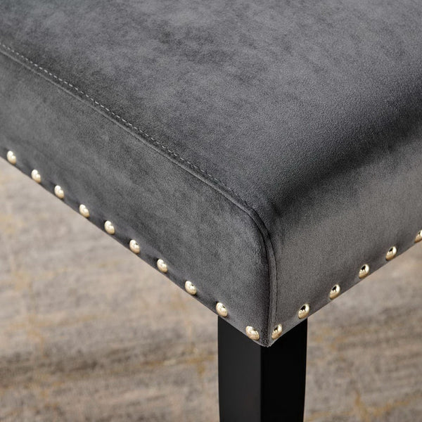 Modway Furniture Parcel Performance Velvet Dining Side Chairs Set of 2 – Stylish, Comfortable Seating for Any Space Charcoal EEI-3779-CHA