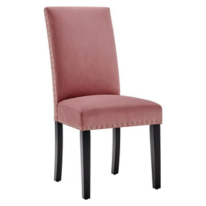Modway Furniture Parcel Performance Velvet Dining Side Chairs Set of 2 – Stylish, Comfortable Seating for Any Space Dusty Rose EEI-3779-DUS