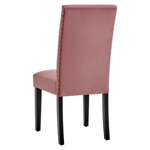 Modway Furniture Parcel Performance Velvet Dining Side Chairs Set of 2 – Stylish, Comfortable Seating for Any Space Dusty Rose EEI-3779-DUS