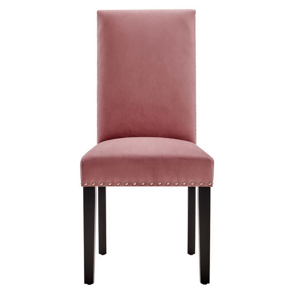Modway Furniture Parcel Performance Velvet Dining Side Chairs Set of 2 – Stylish, Comfortable Seating for Any Space Dusty Rose EEI-3779-DUS
