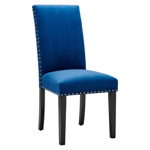 Modway Furniture Parcel Performance Velvet Dining Side Chairs Set of 2 – Stylish, Comfortable Seating for Any Space Navy EEI-3779-NAV
