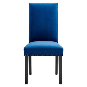 Modway Furniture Parcel Performance Velvet Dining Side Chairs Set of 2 – Stylish, Comfortable Seating for Any Space Navy EEI-3779-NAV