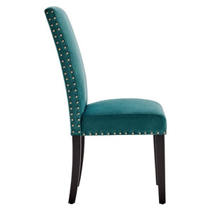 Modway Furniture Parcel Performance Velvet Dining Side Chairs Set of 2 – Stylish, Comfortable Seating for Any Space Teal EEI-3779-TEA