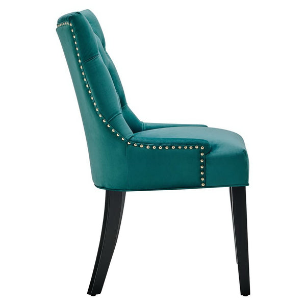 Modway Furniture Regent Tufted Performance Velvet Dining Chairs Set of 2 - Luxurious Teal Accent for Any Space EEI-3780-TEA