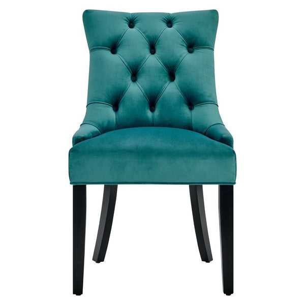 Modway Furniture Regent Tufted Performance Velvet Dining Chairs Set of 2 - Luxurious Teal Accent for Any Space EEI-3780-TEA