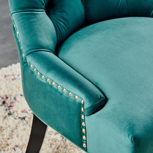 Modway Furniture Regent Tufted Performance Velvet Dining Chairs Set of 2 - Luxurious Teal Accent for Any Space EEI-3780-TEA