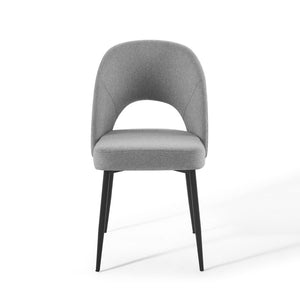 Modway Furniture Rouse Upholstered Fabric Dining Side Chair - Modern Mid-Century Design for Stylish Comfort Black Light Gray EEI-3801-BLK-LGR