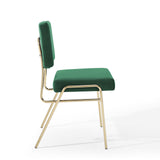 Modway Furniture Craft Performance Velvet Dining Side Chair Gold Green 21.5 x 18.5 x 32.5