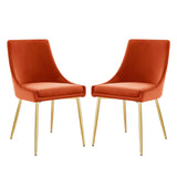 Viscount Performance Velvet Dining Chairs - Stylish, Comfortable Set of 2 for Modern Homes Decor