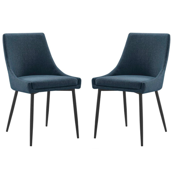 Modway Furniture Viscount Upholstered Dining Chairs Set of 2 - Vintage-Modern Design with Comfort & Style! EEI-3809-BLK-AZU
