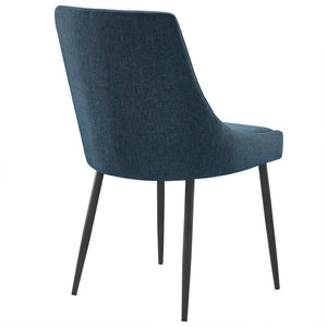 Modway Furniture Viscount Upholstered Dining Chairs Set of 2 - Vintage-Modern Design with Comfort & Style! EEI-3809-BLK-AZU