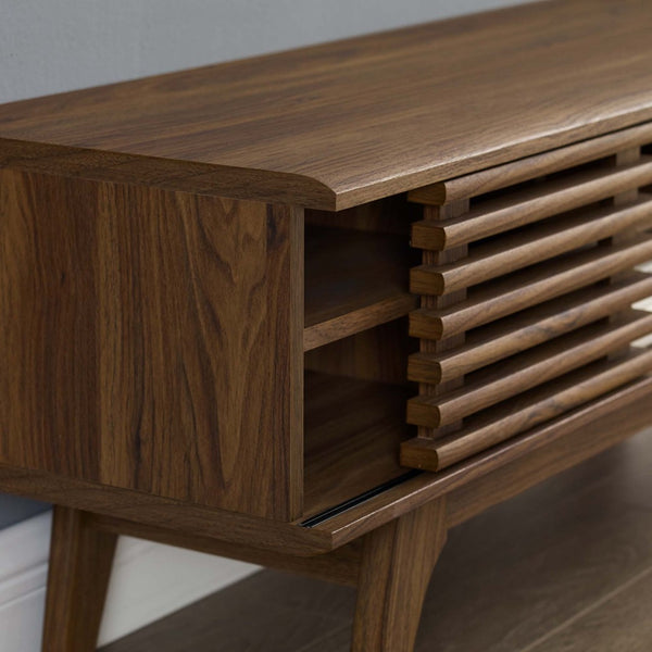 Modway Furniture Render 46" Mid-Century Media Console TV Stand - Walnut Finish, Smart Storage & Cable Management EEI-3837-WAL