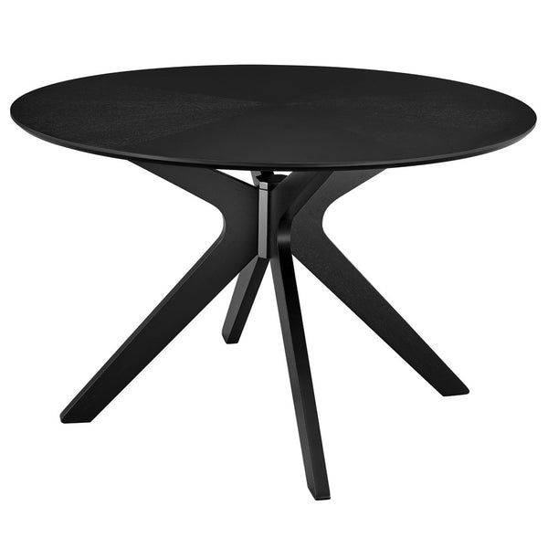 Modway Furniture Crossroads 47" Round Wood Dining Table - Modern Ash Finish, Stylish Centerpiece for Any Space Black EEI-3847-BLK