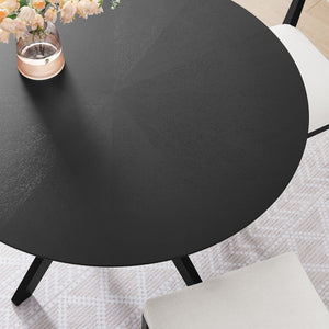Modway Furniture Crossroads 47" Round Wood Dining Table - Modern Ash Finish, Stylish Centerpiece for Any Space Black EEI-3847-BLK
